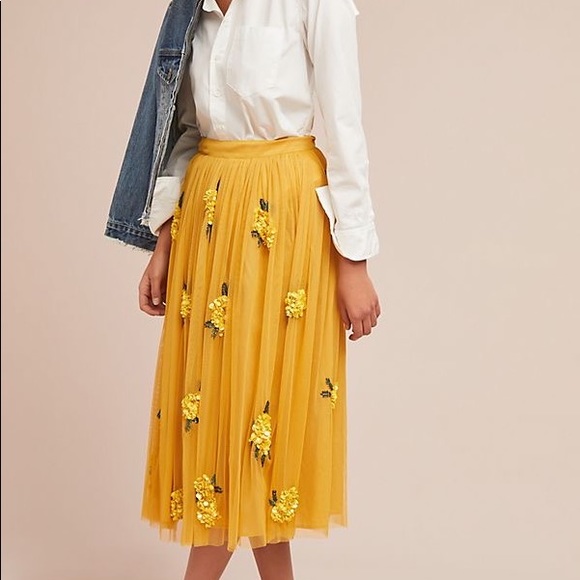 Anthropologie Dresses & Skirts - Anthropologie Maeve Posy Sequinned Midi Skirt